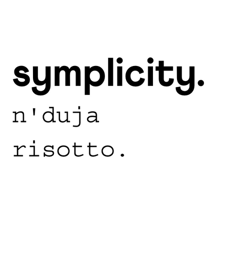 symplicity n’duja risotto.